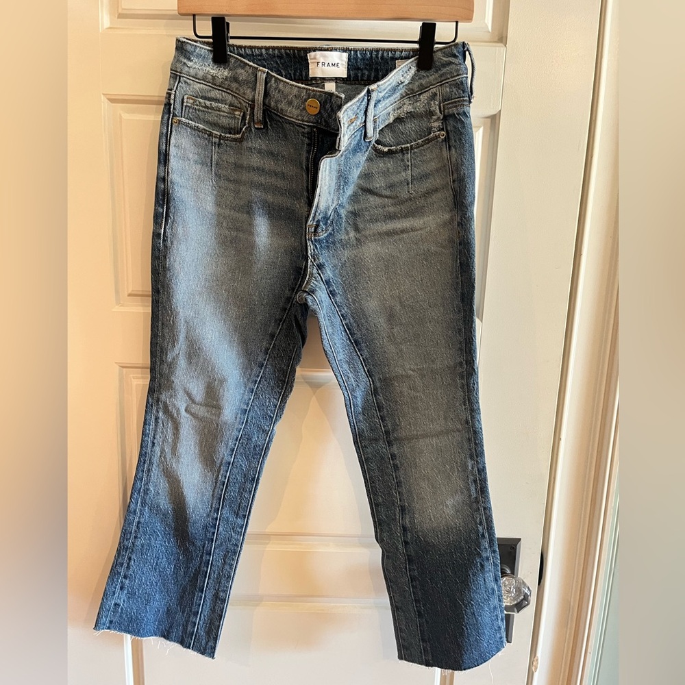 Frame Denim Blue Straight Leg Jeans